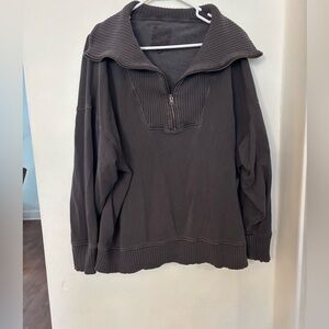 Aerie Charcoal Zip-Up Sweater